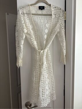 Goldie Ivory Crochet Lace Swim Coverup